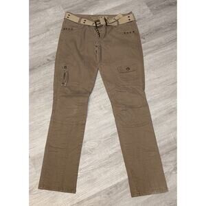 JNY Utility Cargo Button Fly Gorpcore Pants Jennyfer Khaki Green Sz Eur 42‎